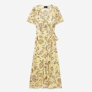 The‎ Kooples Yellow Tiered Wrap Sundress Sz MED